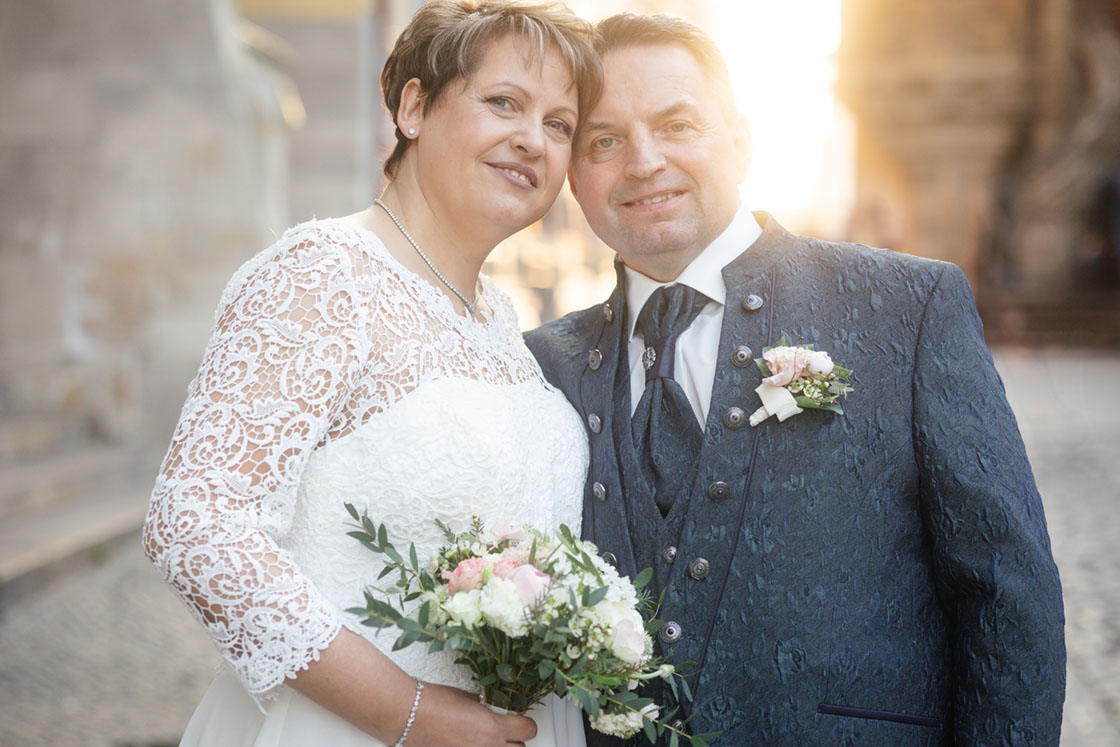 frisch angetrautes Hochzeitspaar in der Görlitzer Altstadt
